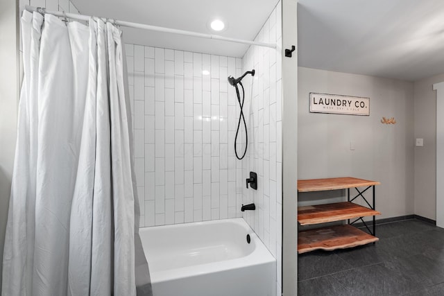 19990 Sowers Rd, Laurelville, OH 43135 - full bath featuring baseboards, recessed lighting, and shower / tub combo
