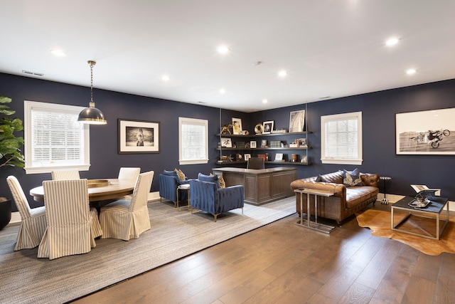 2 Albery Loop, New Albany, OH 43054 - living area with recessed lighting, visible vents, and hardwood / wood-style floors