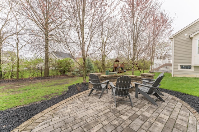 view of patio / terrace with a playground