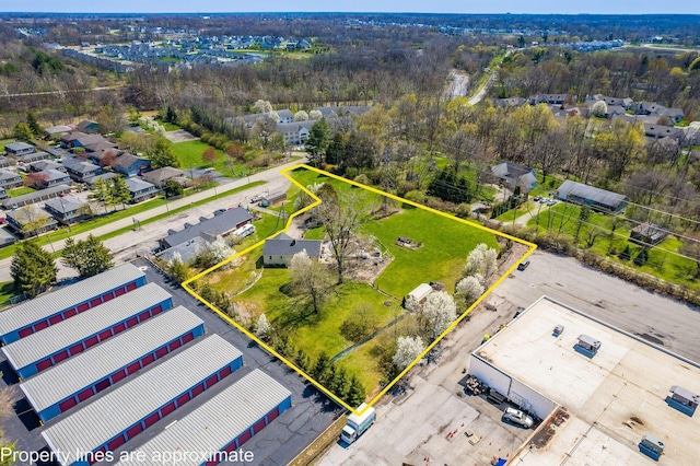 aerial view with a residential view