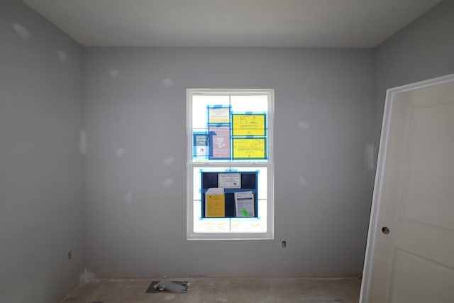 view of spare room