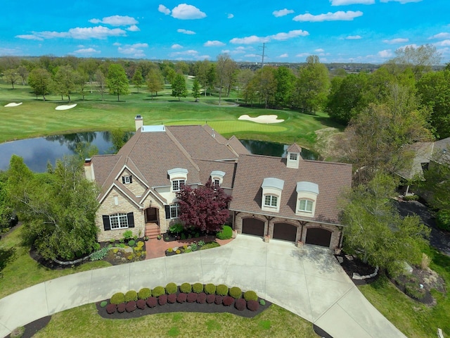10577 Wellington Blvd, Powell, OH 43065 - view of subject property featuring a local golf course, a large body of water, and a tree filled landscape