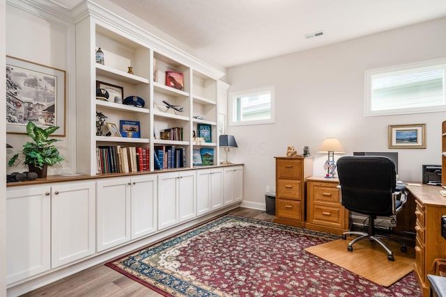 8688 Eliot Dr, Plain City, OH 43064 - office with visible vents and wood finished floors
