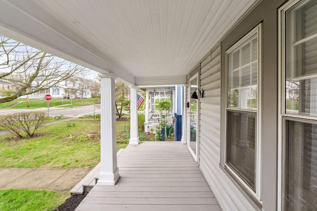 300 N Franklin St, Delaware, OH 43015 - deck featuring covered porch
