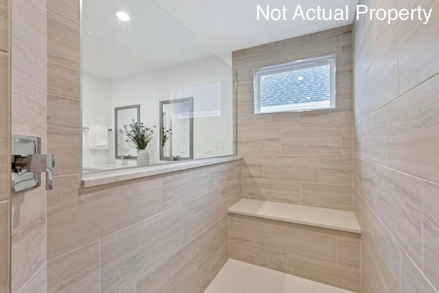 bathroom with walk in shower