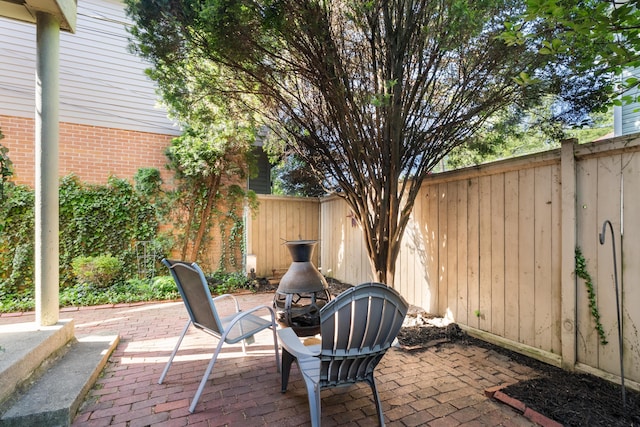 view of patio / terrace featuring a fenced backyard