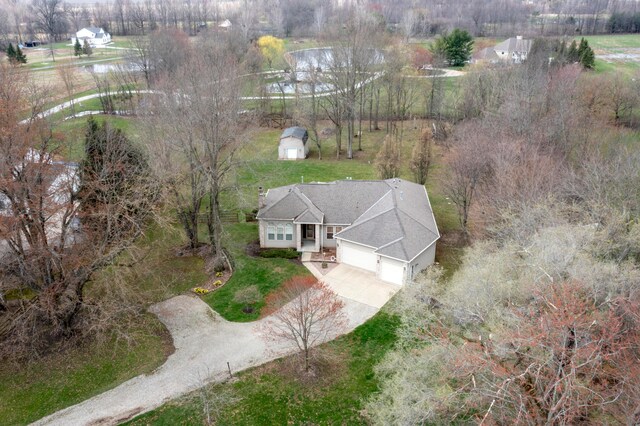 bird's eye view with a rural view