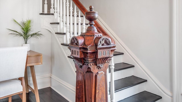 134 N Pearl St, Granville, OH 43023 - stairs featuring wood finished floors and baseboards