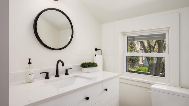 134 N Pearl St, Granville, OH 43023 - half bathroom featuring vanity and toilet