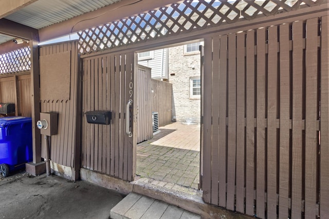 view of patio / terrace featuring fence