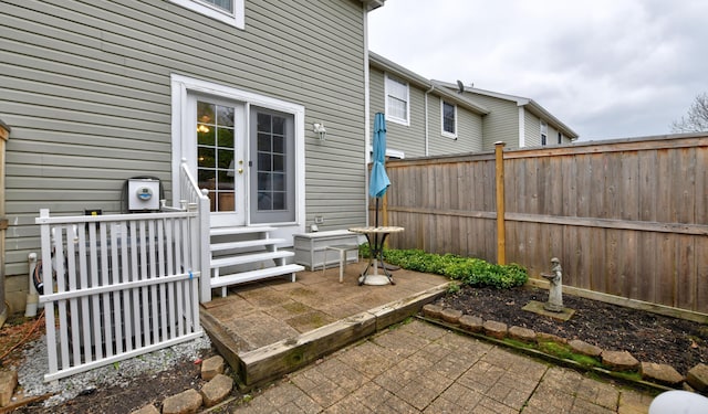 view of patio featuring a fenced backyard