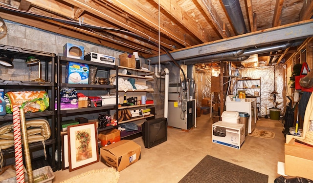 storage room with heating unit