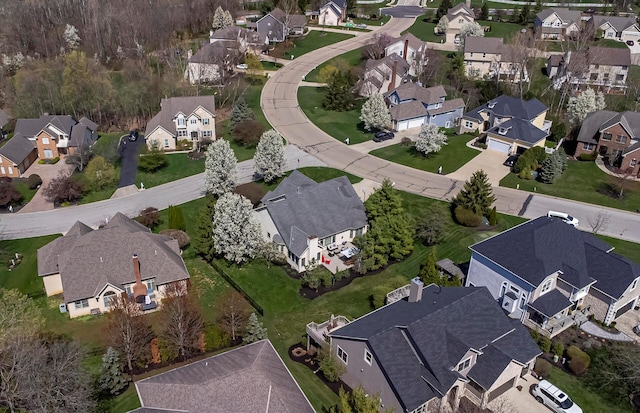 aerial view with a residential view
