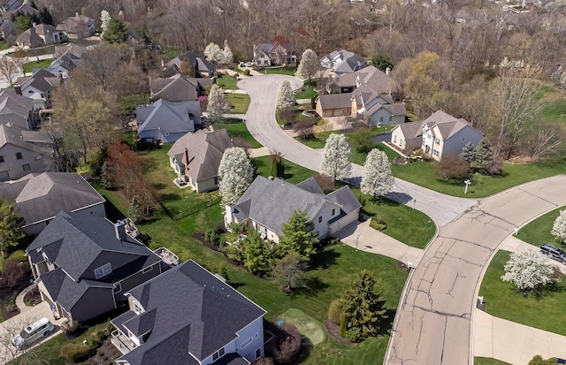 aerial view with a residential view