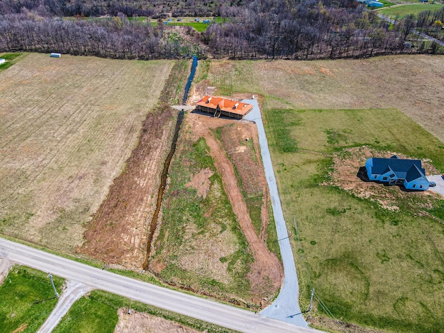 bird's eye view featuring a rural view