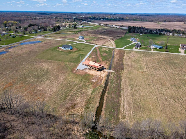 aerial view with a rural view