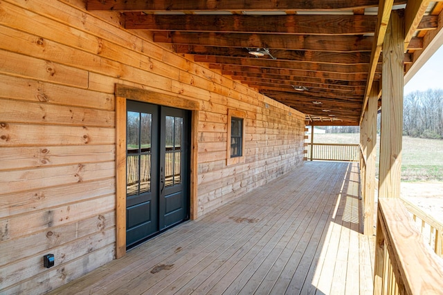 deck featuring french doors