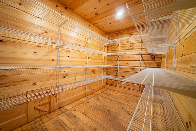 storage area with a sauna