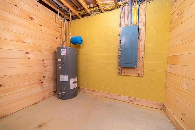 utilities with electric water heater and electric panel