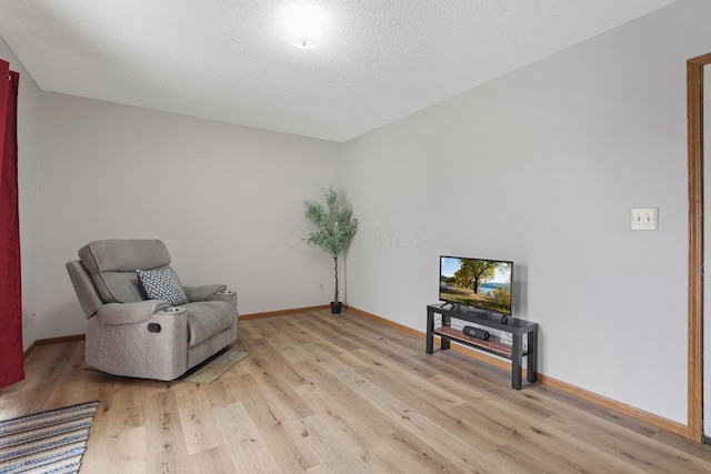 1581 Ringfield Dr, Galloway, OH 43119 - sitting room featuring light wood-style flooring, a textured ceiling, and baseboards