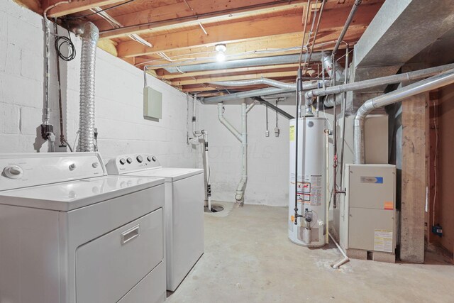 1581 Ringfield Dr, Galloway, OH 43119 - unfinished basement with independent washer and dryer and gas water heater