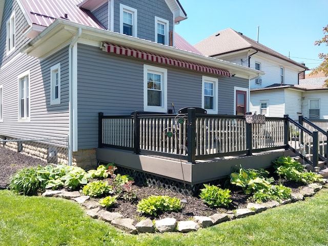 749 Jefferson St, Greenfield, OH 45123 - back of house featuring a wooden deck and metal roof