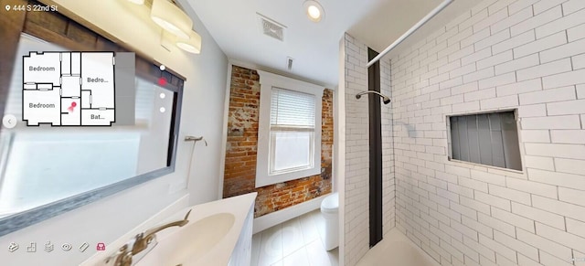 444 S 22nd St, Columbus, OH 43205 - bathroom with toilet and brick wall