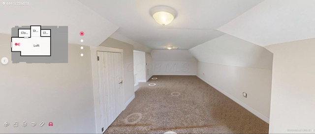 444 S 22nd St, Columbus, OH 43205 - bonus room featuring carpet flooring, lofted ceiling, and baseboards