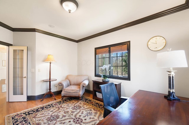 6795 Macneil Dr, Dublin, OH 43017 - office space featuring french doors, crown molding, wood finished floors, and baseboards