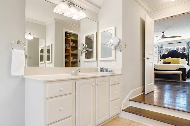 6795 Macneil Dr, Dublin, OH 43017 - ensuite bathroom with ensuite bathroom, ceiling fan, and ornamental molding