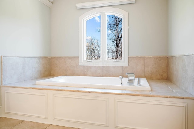 6795 Macneil Dr, Dublin, OH 43017 - bathroom with tile patterned flooring and a garden tub