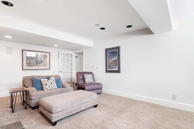 6795 Macneil Dr, Dublin, OH 43017 - living area featuring baseboards, recessed lighting, and light colored carpet