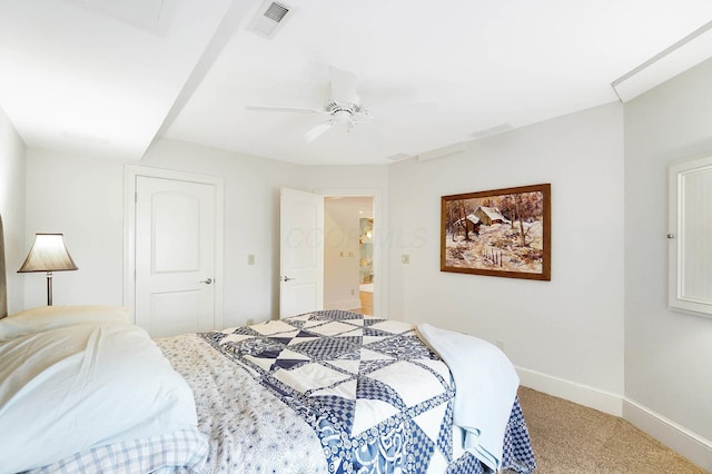 6795 Macneil Dr, Dublin, OH 43017 - carpeted bedroom featuring visible vents, baseboards, and a ceiling fan