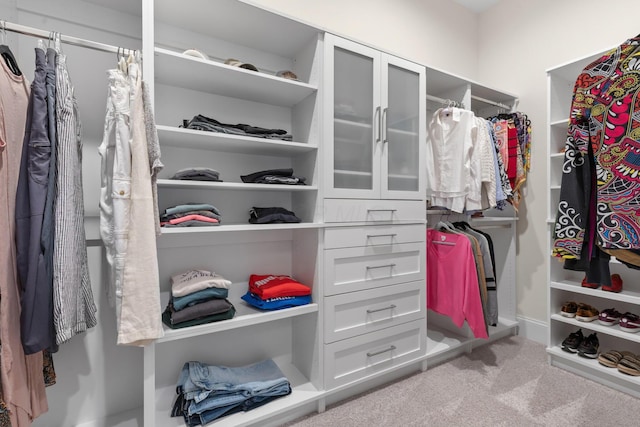 spacious closet with carpet floors