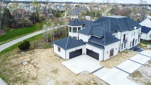 aerial view with a residential view