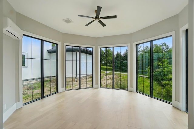 10007 Allen Dr, Dublin, OH 43017 - unfurnished sunroom featuring a wall mounted air conditioner