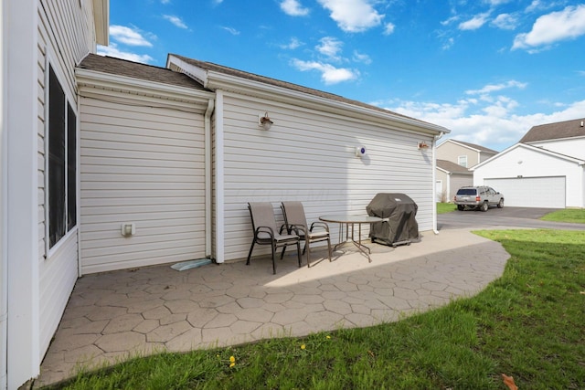 view of patio with a grill