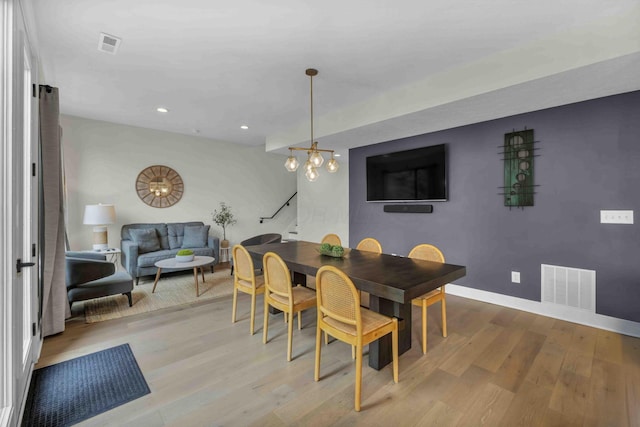 362-366 Zimpfer St Unit 1-3, Columbus, OH 43206 - dining room with wood finished floors, recessed lighting, baseboards, and a chandelier