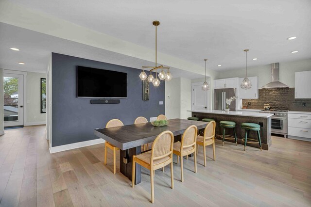362-366 Zimpfer St Unit 1-3, Columbus, OH 43206 - dining area featuring light wood finished floors, recessed lighting, and baseboards