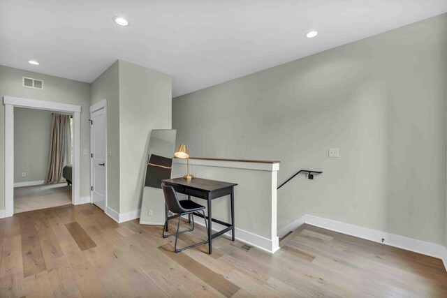362-366 Zimpfer St Unit 1-3, Columbus, OH 43206 - office area featuring wood finished floors, baseboards, and recessed lighting