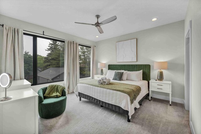 362-366 Zimpfer St Unit 1-3, Columbus, OH 43206 - bedroom featuring carpet flooring, ceiling fan, recessed lighting, and baseboards