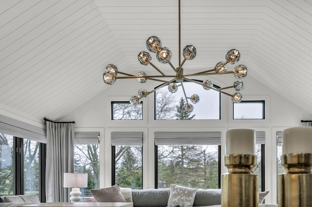 details with a chandelier