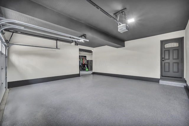 garage with baseboards
