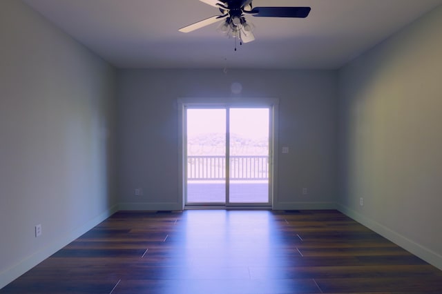 3597 Country Club Rd SW, Lancaster, OH 43130 - empty room with ceiling fan and dark wood finished floors