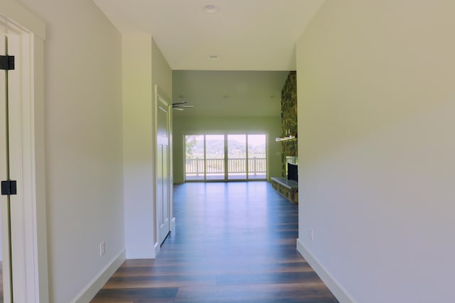 3597 Country Club Rd SW, Lancaster, OH 43130 - hallway featuring dark wood-type flooring and recessed lighting