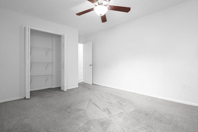 4899 Common Market Pl, Dublin, OH 43016 - unfurnished bedroom featuring carpet, a closet, and ceiling fan
