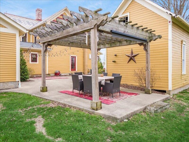 view of patio with a pergola