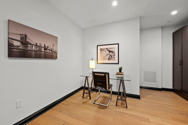 225 John H Mcconnell Blvd Unit 705, Columbus, OH 43215 - office area with light wood finished floors, baseboards, and recessed lighting