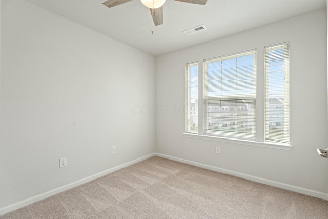 858 Blackcomb Dr, Cincinnati, OH 45244 - empty room featuring light carpet, baseboards, a ceiling fan, and visible vents