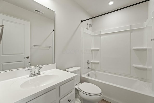 858 Blackcomb Dr, Cincinnati, OH 45244 - full bathroom with vanity, recessed lighting, shower / bath combination, toilet, and visible vents